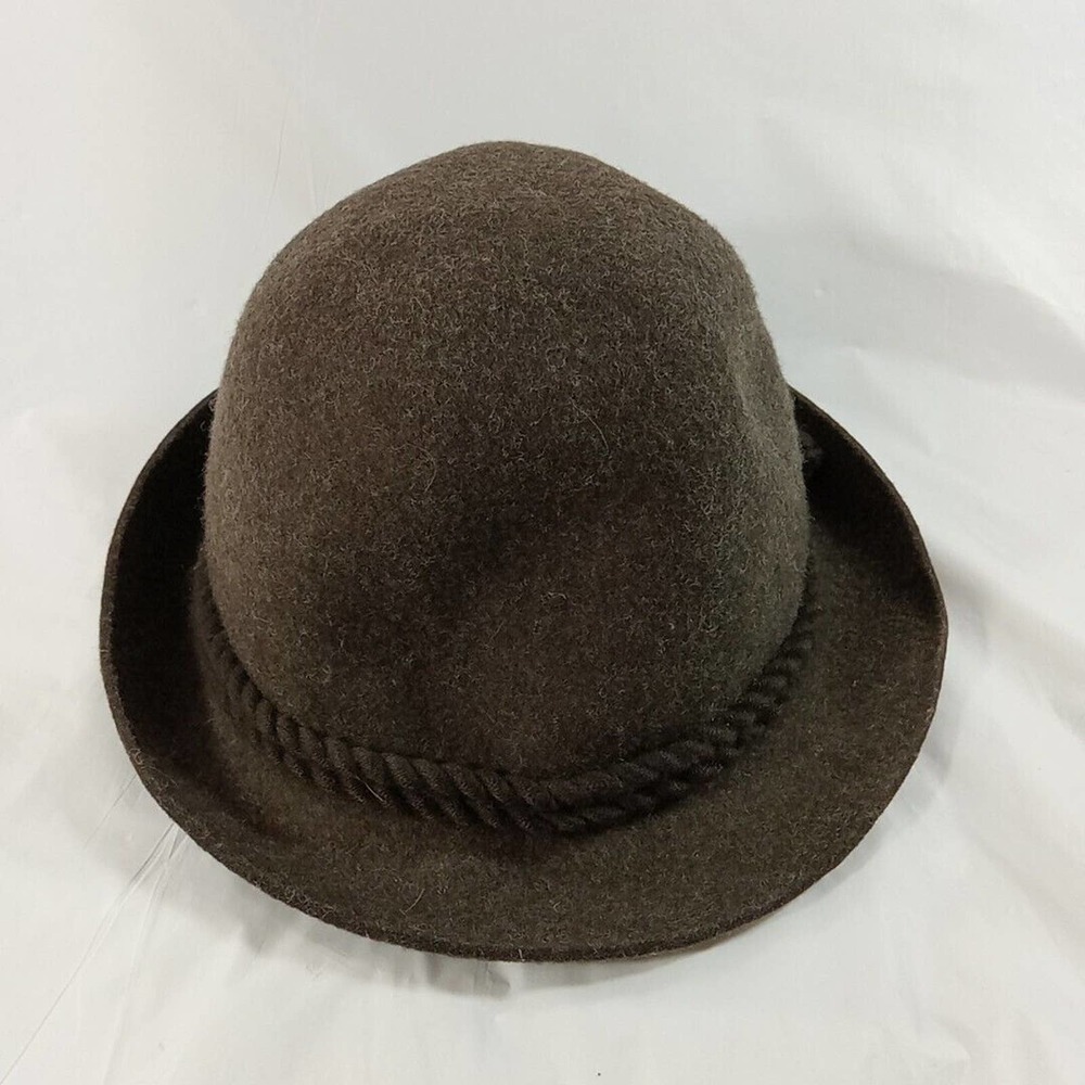 Au Gaver Lodenhut Brown wool Hat rope band 22 inches